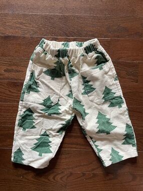 MiniOlie 3T tree print corduroy feel pants